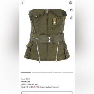 Dion Lee aviator corset top